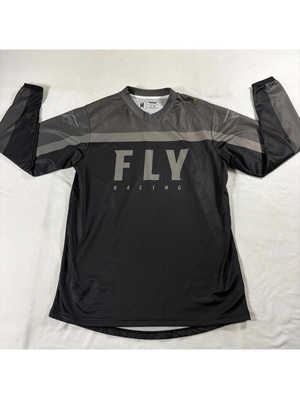 Motocross Jersey Long Sleeve FLY Racing F-16 Black Gray Performance M Moto